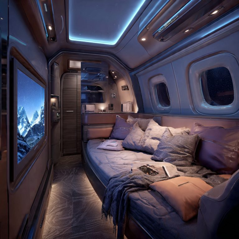 Quarto privativo, cama e TV de 32″: conheça o avião do voo mais longo do mundo