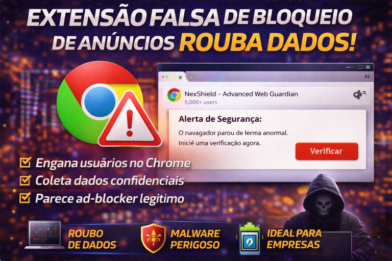 Campanha usa falsa extensão de bloqueio de anúncios no Chrome para roubar dados de usuários