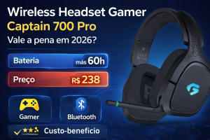 Review Completo: Wireless Headset Gamer Captain 700 Pro — Vale a Pena em 2026?