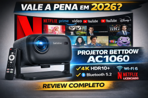 Review Completo: Projetor LED Bettdow AC1060 4K HDR10+ — Vale a Pena em 2026?
