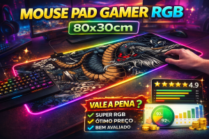 Mouse Pad Gamer RGB Dragão 80x30cm Aportex — Review Completa