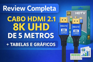Review Completa — Cabo HDMI 2.1 8K UHD 5 Metros | 48 Gbps com Conectores Banhados a Ouro