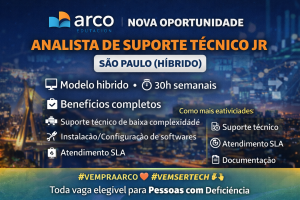 Analista de Suporte Técnico Jr na Arcotech (Arco Educação) | Carreira em Tecnologia com Propósito Educacional em São Paulo