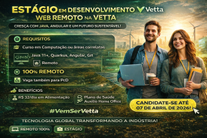 ESTÁGIO EM DESENVOLVIMENTO WEB NA VETTA: OPORTUNIDADE REMOTA PARA QUEM QUER CRESCER COM JAVA, ANGULAR E INOVAÇÃO INDUSTRIAL
