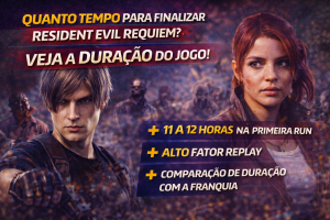 QUANTAS HORAS PARA ZERAR RESIDENT EVIL REQUIEM? VEJA DURAÇÃO, REPLAY E COMPARAÇÃO COM OUTROS JOGOS DA FRANQUIA