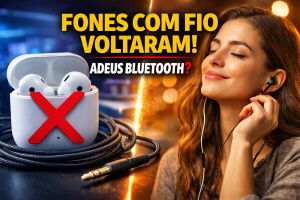 O RETORNO DOS FONES COM FIO: POR QUE CONSUMIDORES ESTÃO ABANDONANDO O BLUETOOTH E RESGATANDO A QUALIDADE DE SOM E SIMPLICIDADE