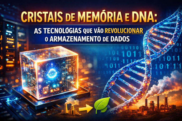 CRISTAIS DE MEMÓRIA E DNA: AS TECNOLOGIAS QUE PODEM REVOLUCIONAR O ARMAZENAMENTO DE DADOS E REDUZIR O IMPACTO DOS DATA CENTERS NO MUNDO DIGITAL
