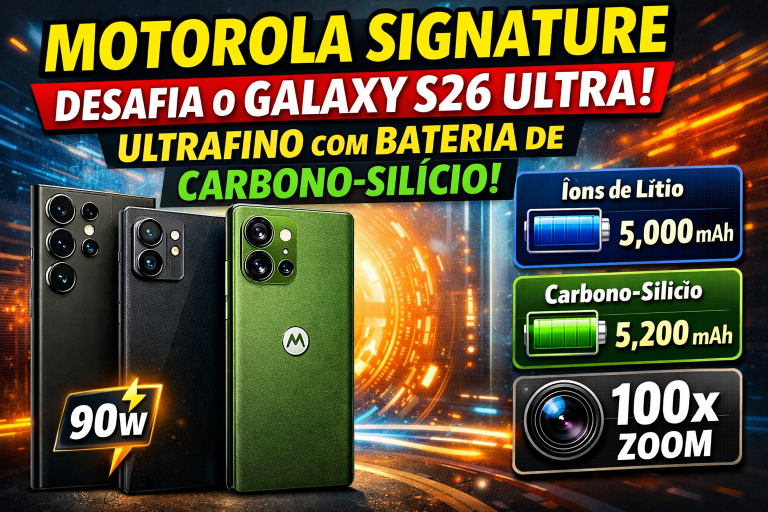 MOTOROLA SIGNATURE: O SMARTPHONE ULTRAFINO COM BATERIA REVOLUCIONÁRIA QUE DESAFIA O DOMÍNIO DO GALAXY S26 ULTRA