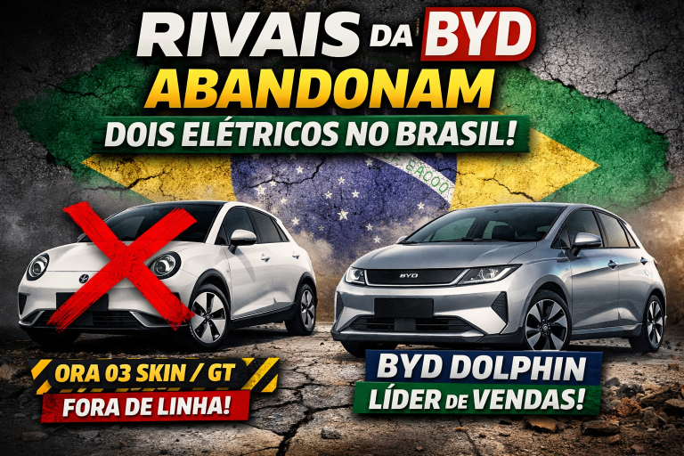 BYD Dolphin Consolida Liderança e Força Rival a Recuar: O Fim de Versões do Ora 03 Revela a Nova Realidade dos Carros Elétricos no Brasil
