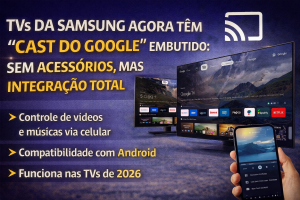 Samsung Revoluciona suas TVs com Google Cast Integrado: Adeus Acessórios e Nova Era da Conectividade Inteligente