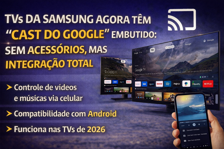 Samsung Revoluciona suas TVs com Google Cast Integrado: Adeus Acessórios e Nova Era da Conectividade Inteligente