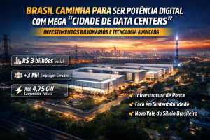 BRASIL AVANÇA PARA SE TORNAR POTÊNCIA DIGITAL COM MEGA “CIDADE DE DATA CENTERS” E INVESTIMENTOS BILIONÁRIOS