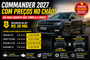 JEEP COMMANDER 2027: O NOVO POSICIONAMENTO ESTRATÉGICO NO MERCADO BRASILEIRO DE SUVS