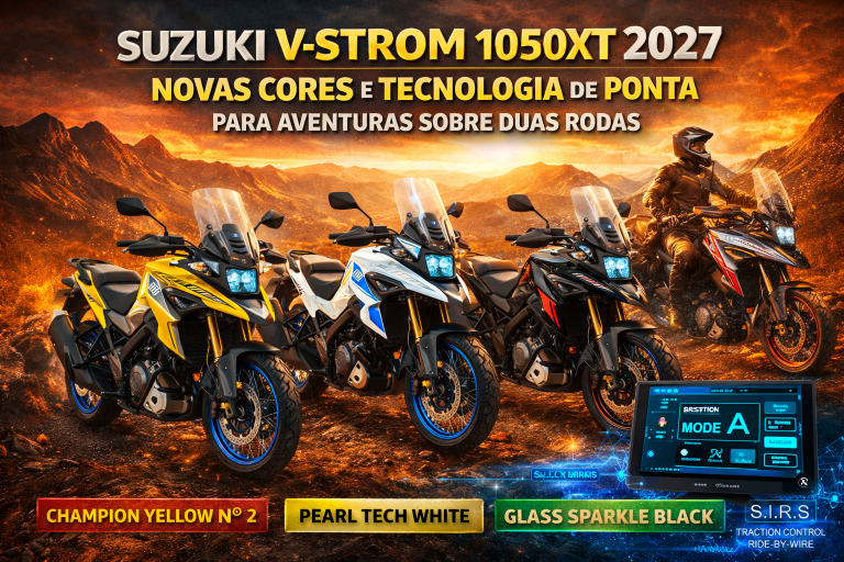Descubra as Novas Cores da Suzuki V-Strom 1050XT 2027: A Big Trail Que Vai Te Surpreender!