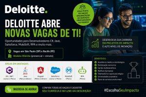 Deloitte abre vagas para Desenvolvedores C#, Java, Salesforce, MuleSoft e RPA em São Paulo e Recife; veja como se candidatar