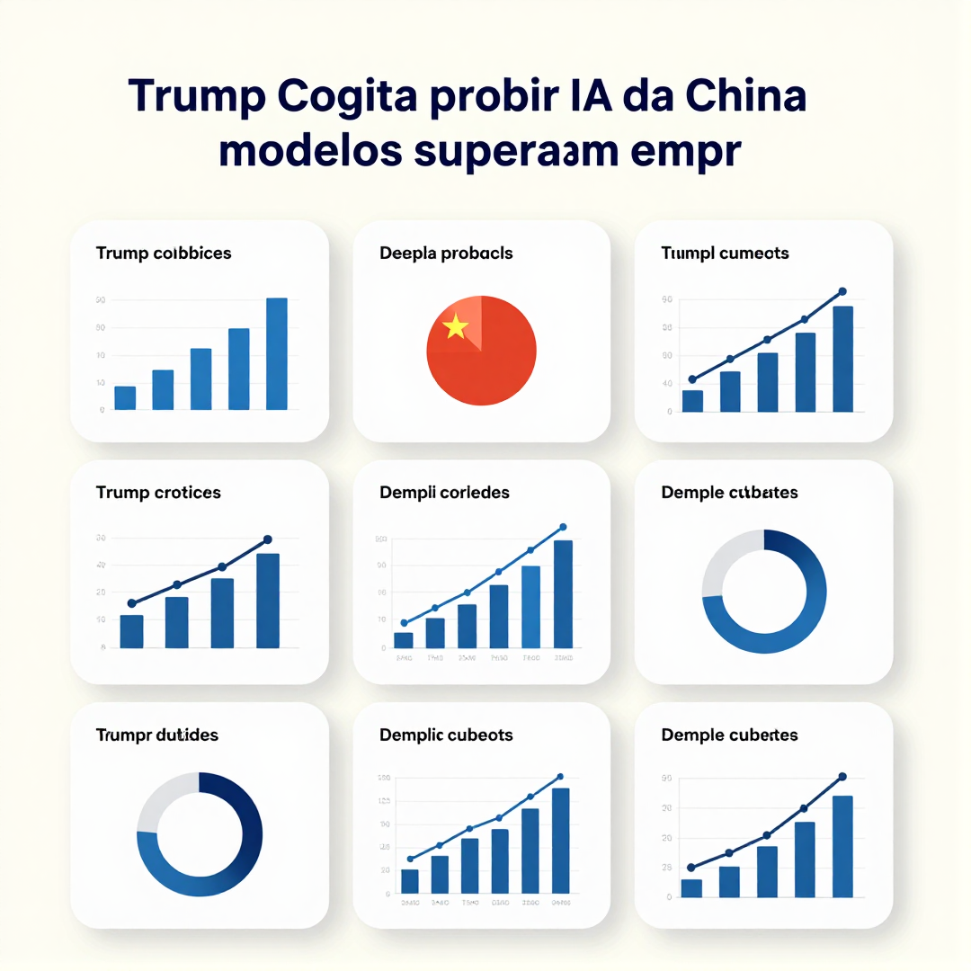 Infográfico - Trump cogita proibir IA da China após modelos superarem empresas dos Estados Unidos