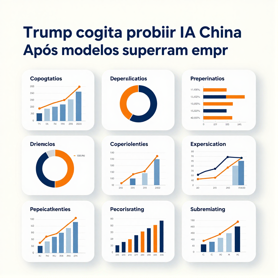Infográfico - Trump cogita proibir IA da China após modelos superarem empresas dos Estados Unidos