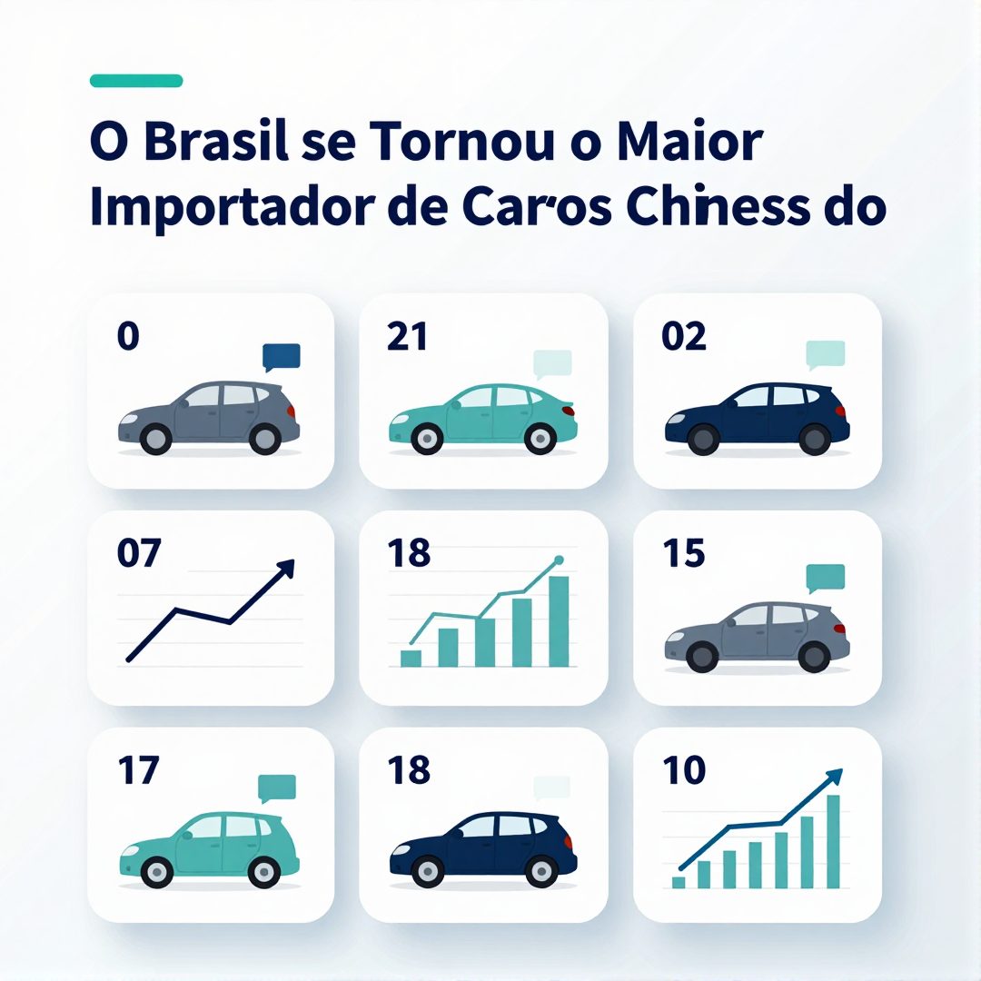 Infográfico - O Brasil se Tornou o Maior Importador de Carros Chineses do Mundo: A Revolução da Inteligência Artificial na Mobilidade
