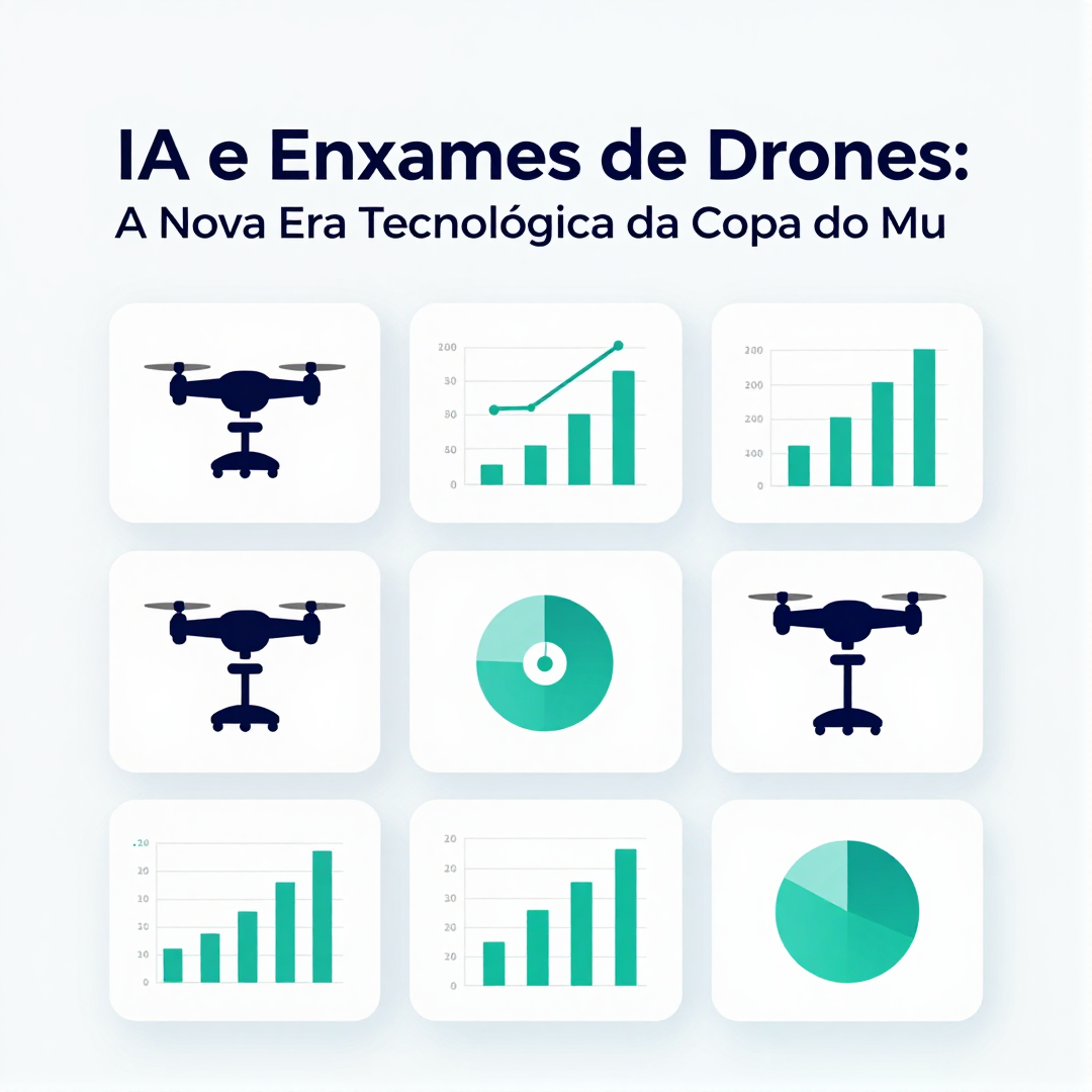 Infográfico - IA e Enxames de Drones: A Nova Era Tecnológica da Copa do Mundo de 2026