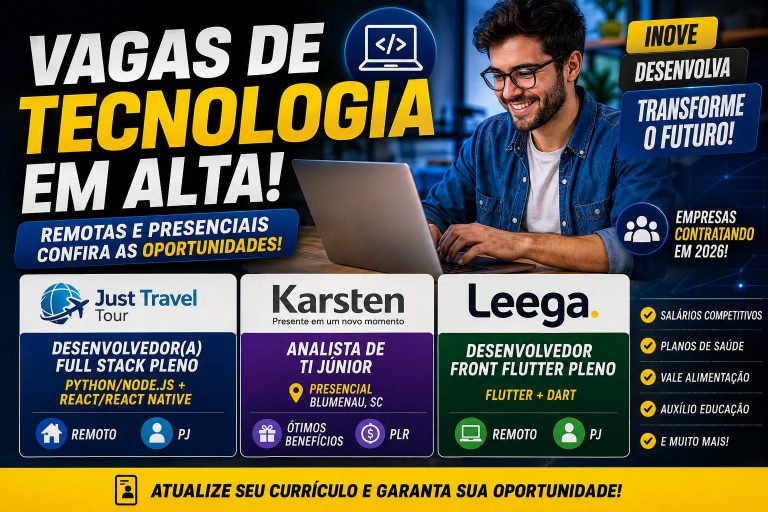 Mercado de tecnologia abre novas vagas para Desenvolvedores e Analistas de TI; confira oportunidades remotas e presenciais