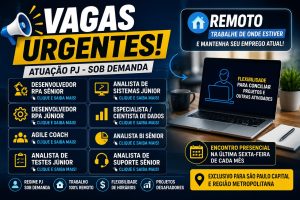 Empresa abre vagas remotas sob demanda para profissionais de tecnologia em São Paulo