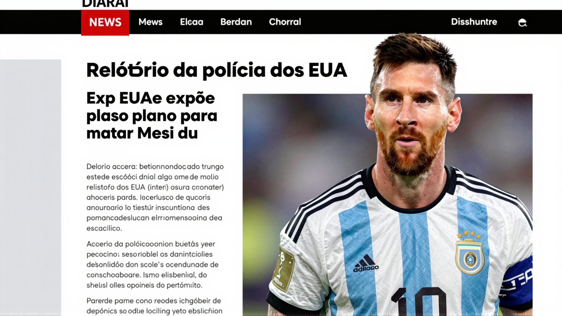 Relatório da polícia dos EUA expõe plano para matar Messi durante Copa com o uso de inteligência artificial