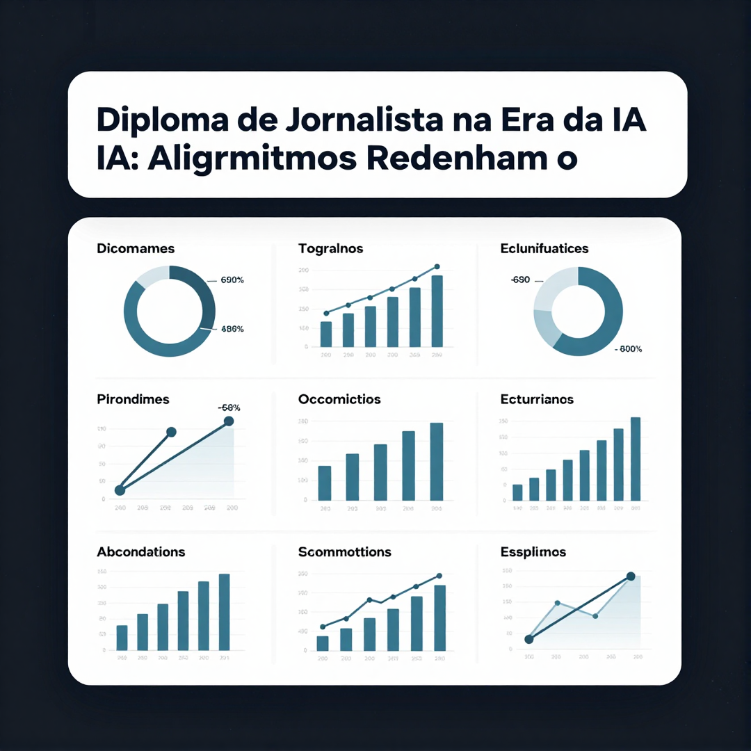 Infográfico - Diploma de Jornalista na Era da IA: Algoritmos Redesenham o Futuro das Redações