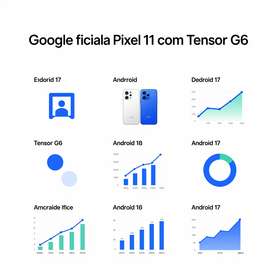Infográfico - Google oficializa Pixel 11 com Tensor G6 e Android 17: revolução de IA e fotografia chega ao Brasil