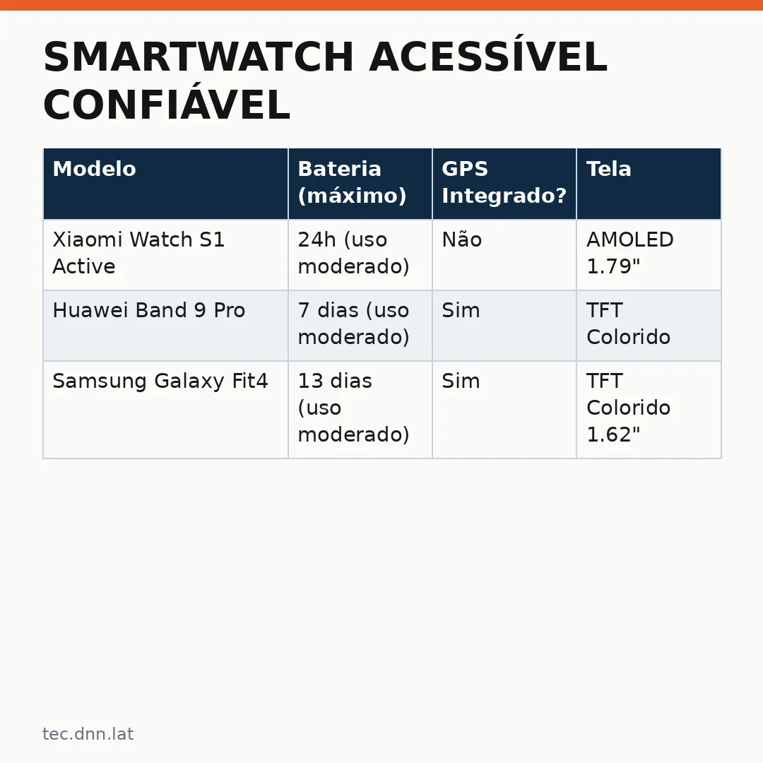 Infográfico - Smartwatch Acessível Confiável: Três Modelos Que Valem Cada Centavo Para Sua Produtividade Diária