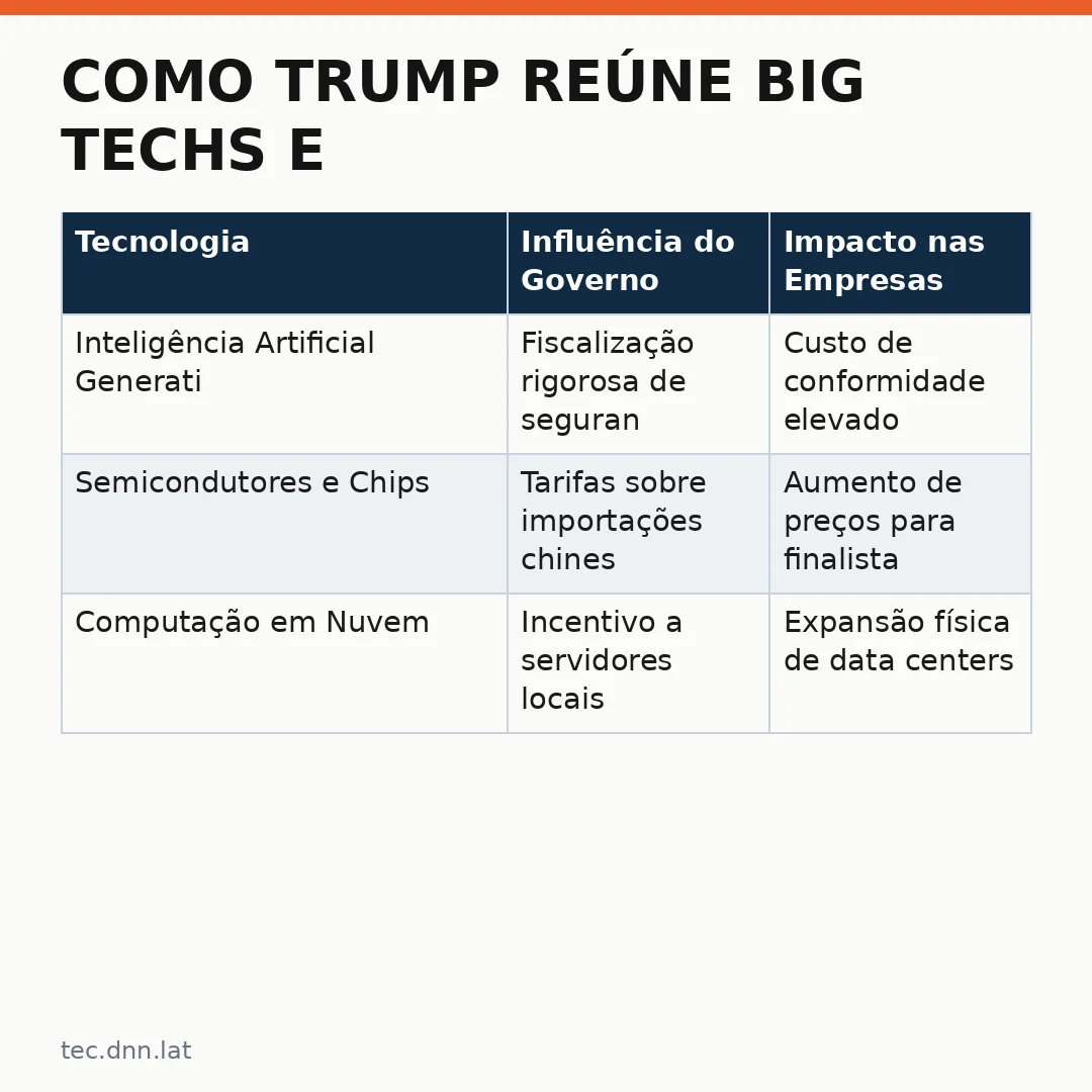 Infográfico - Como Trump reúne big techs e redefine o cenário da tecnologia nos Estados Unidos