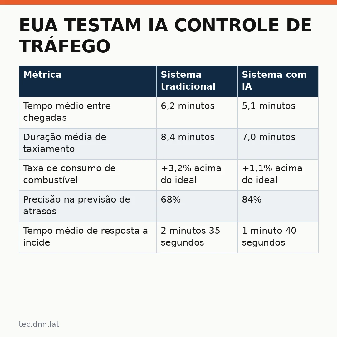 Infográfico - EUA testam IA controle de tráfego aéreo em aeroportos de Washington