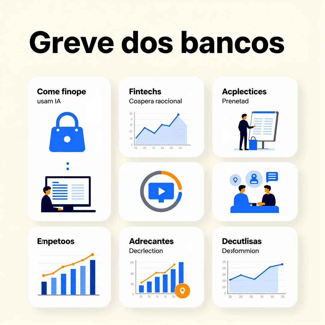 Infográfico - Greve dos bancos: como fintechs usam IA para acelerar processos financeiros durante crises