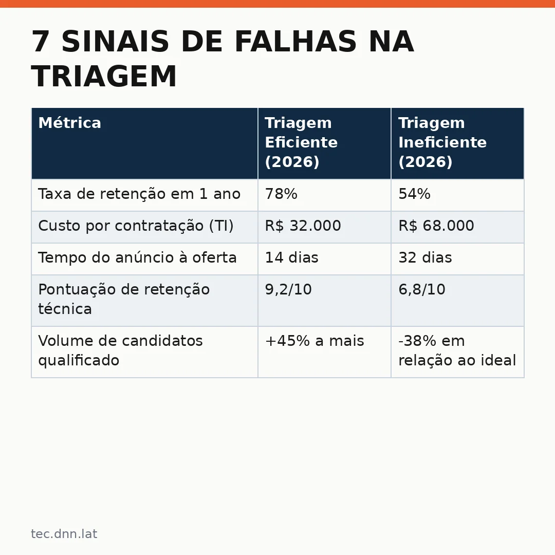 Infográfico - 7 Sinais de Falhas na Triagem de Candidatos Tech em 2026