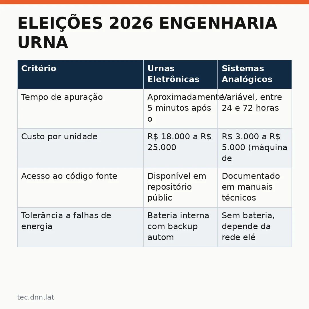 Infográfico - Eleições 2026 engenharia urna: como o voto digital resiste a falhas de software e garante segurança