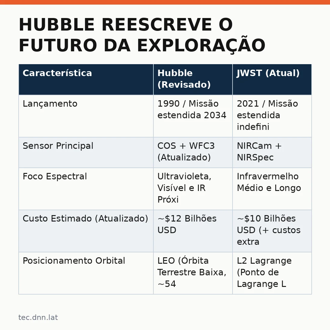 Infográfico - Hubble reescreve o futuro da exploração espacial