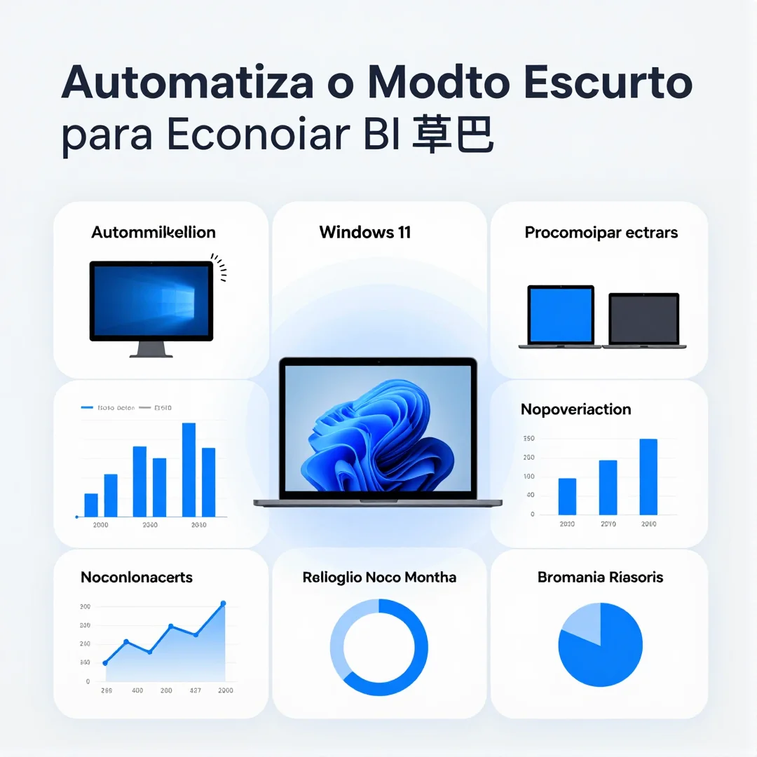 Infográfico - Windows 11 Automatiza o Modo Escuro para Economizar Bateria e Otimizar Experiência
