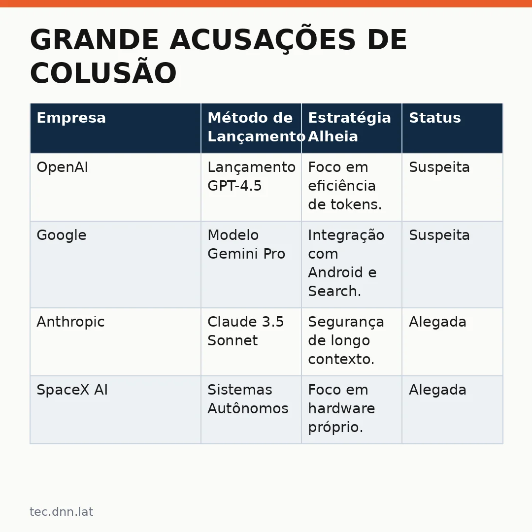Infográfico - Grande Acusações de Colusão: Grupo Acusa Tech Gigantes de Paralisar a IA