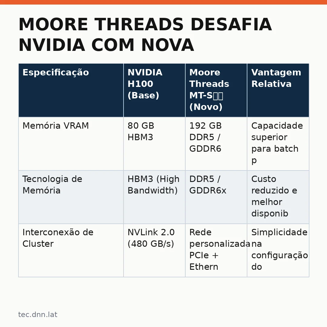 Infográfico - Moore Threads desafia NVIDIA com nova arquitetura focada em IA generativa