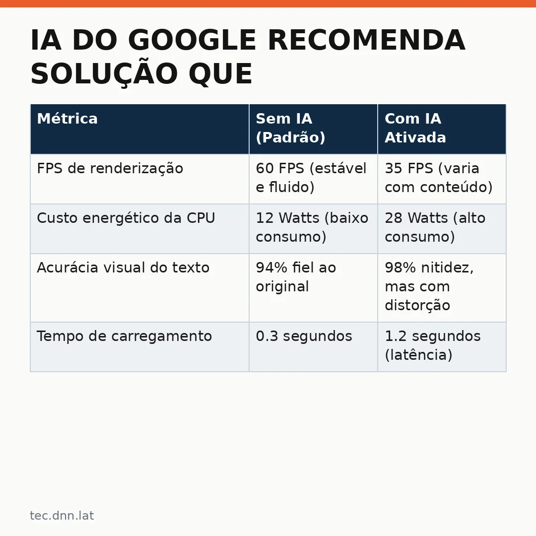 Infográfico - IA do Google recomenda solução que pode piorar problema de texto borrado no Chrome