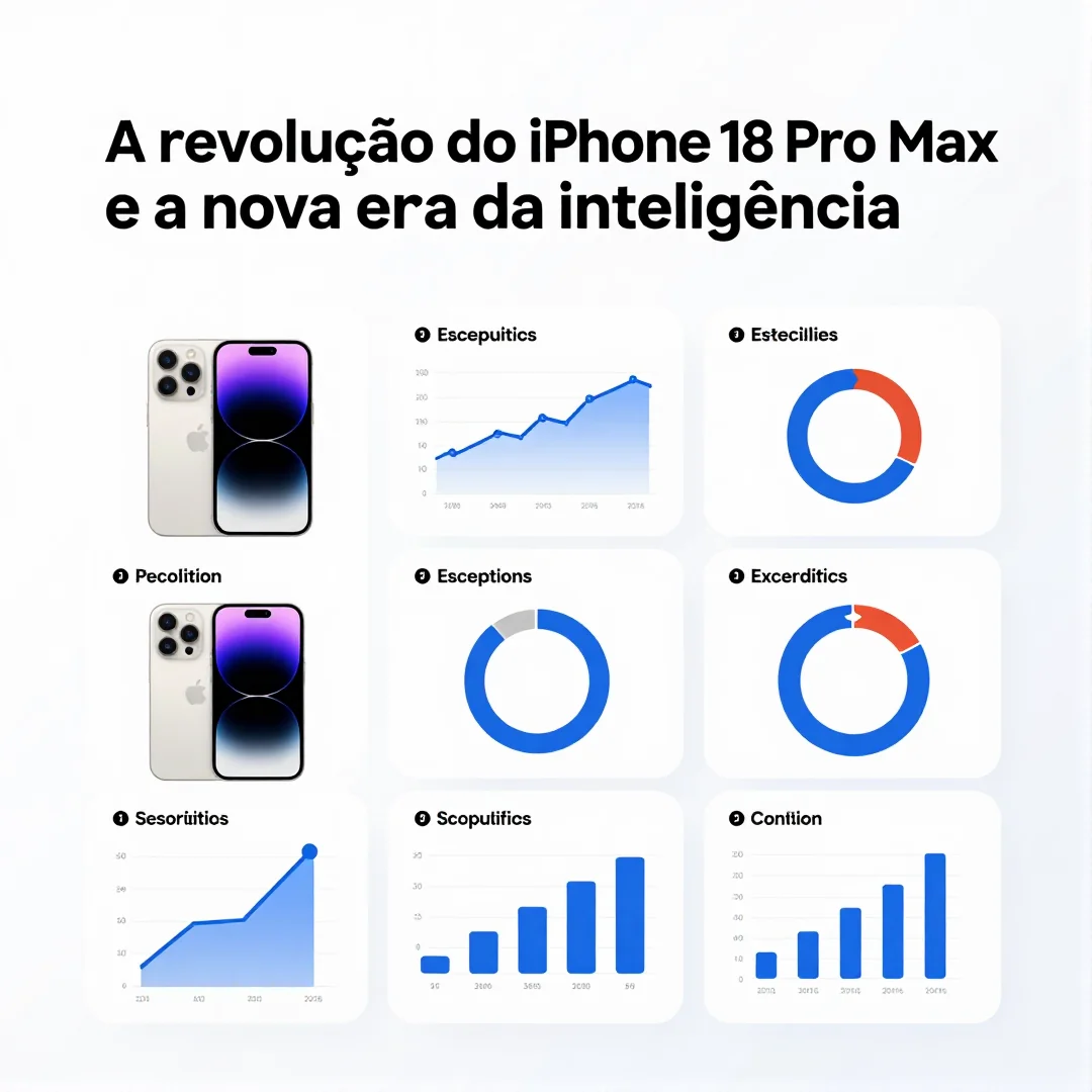 Infográfico - A revolução do iPhone 18 Pro Max e a nova era da inteligência artificial na Apple