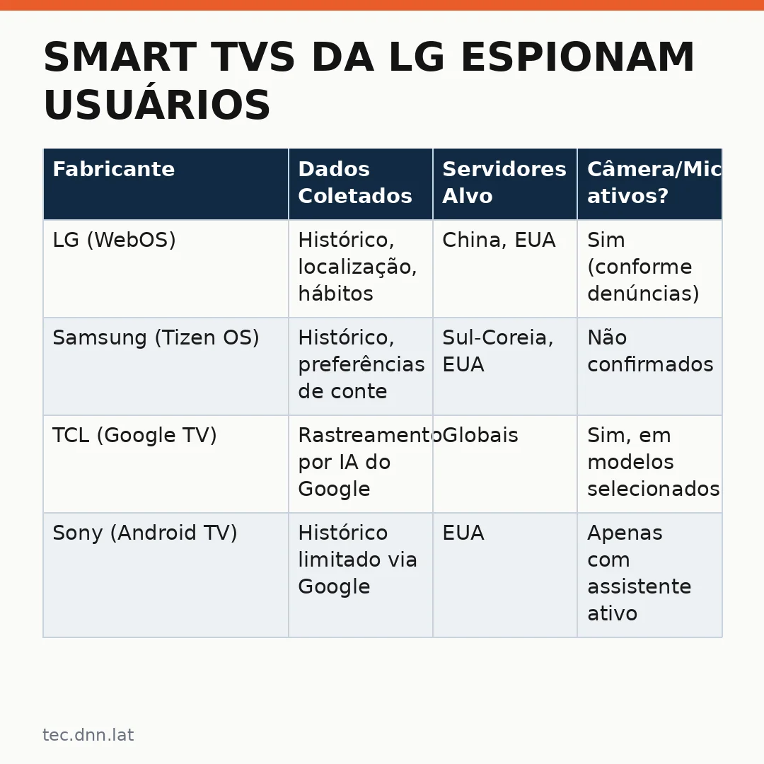 Infográfico - Smart TVs da LG espionam usuários: o que é coletado e como se proteger