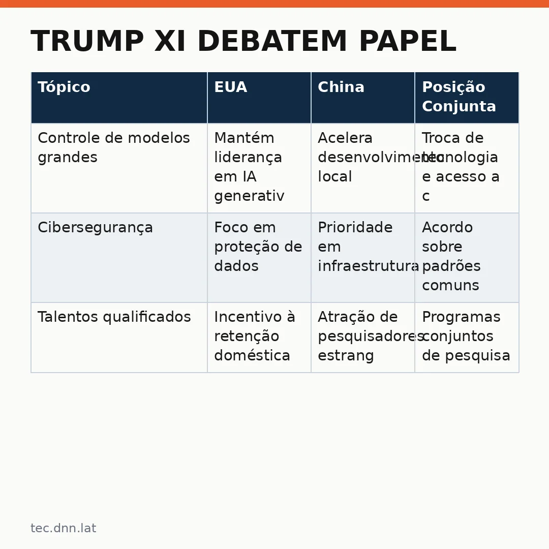 Infográfico - Trump Xi debatem papel: IA no centro do diálogo bilateral