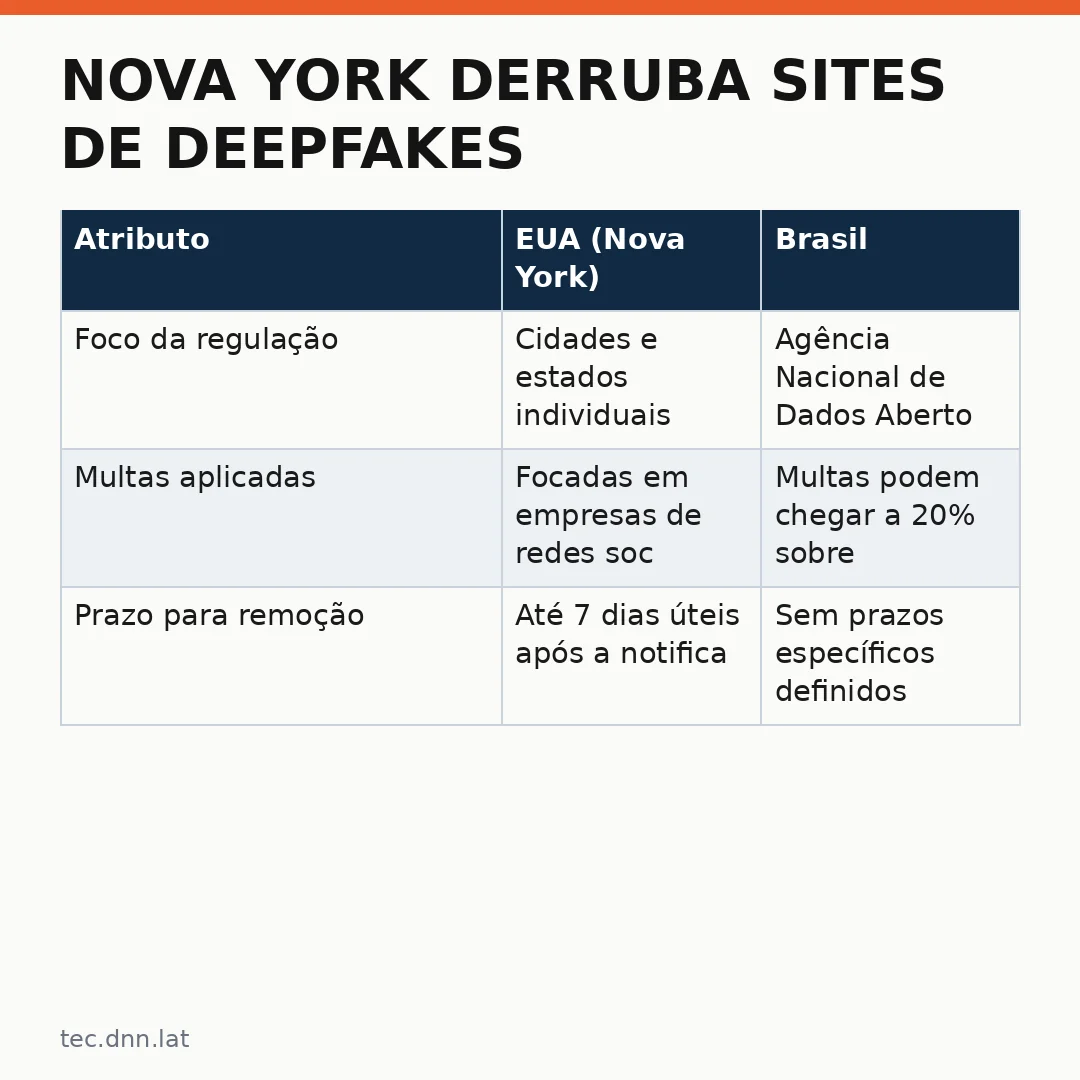 Infográfico - Nova York derruba sites de deepfakes: o avanço contra a falsificação de famosos com IA