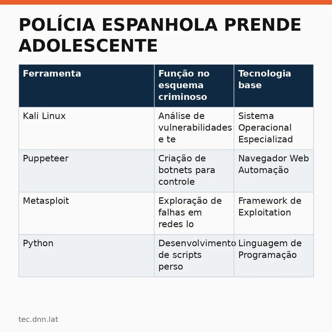 Infográfico - Polícia espanhola prende adolescente: o caso que abala a cibercriminologia na Europa