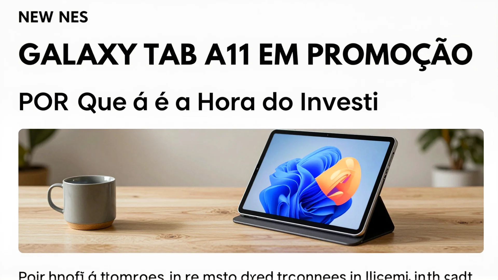 Galaxy Tab A11 em Promocão: Por Que Esta é a Hora de Investir num Tablet Educativo para Crianças