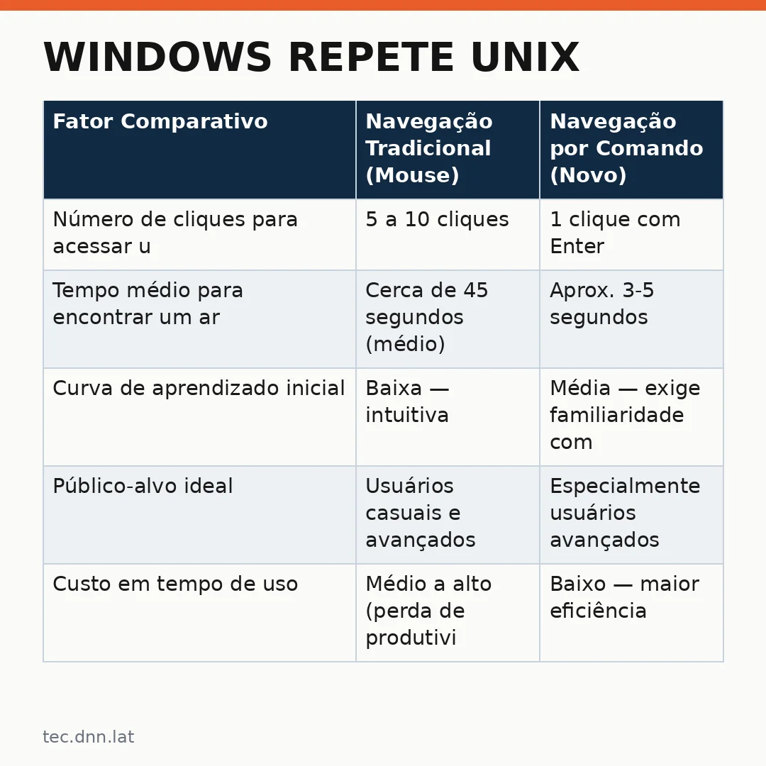 Infográfico - Windows Repete Unix: Novo Atalho no Explorador de Arquivos Transforma sua Navegação