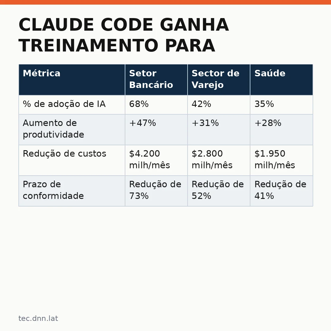 Infográfico - Claude Code ganha treinamento para bancos: a revolução da conformidade bancária na nuvem