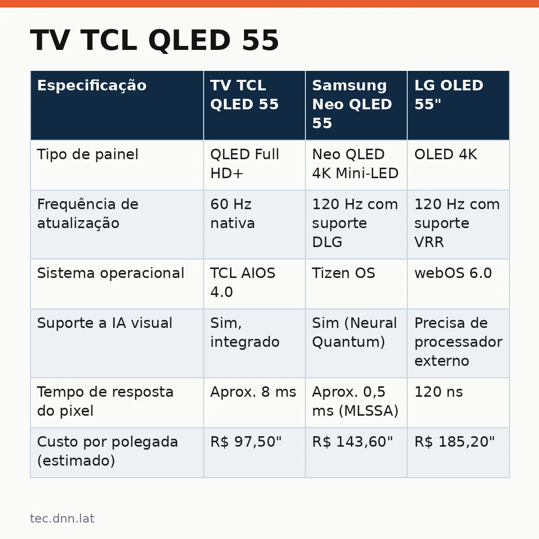 Infográfico - TV TCL QLED 55: como as novas funções de inteligência artificial transformam sua experiência de streaming