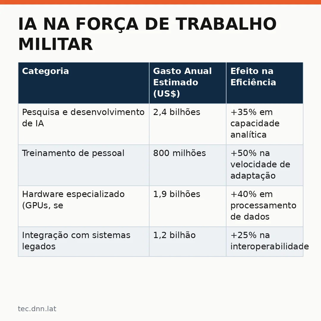 Infográfico - IA na Força de Trabalho Militar: Ganhos e Incertezas no Cenário Global