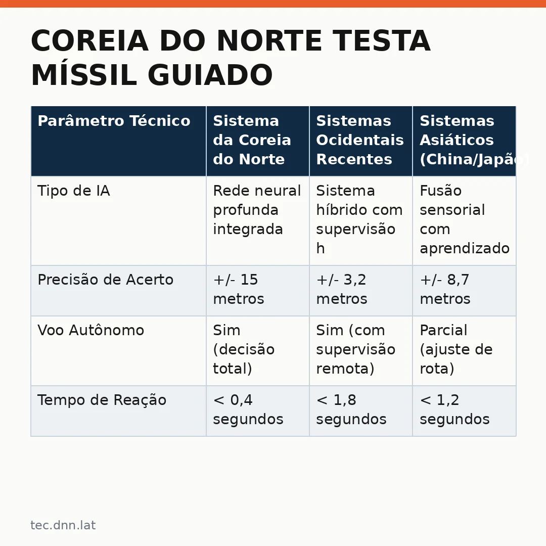 Infográfico - Coreia do Norte testa míssil guiado por IA: sistema decide sozinho rumo e momento do ataque